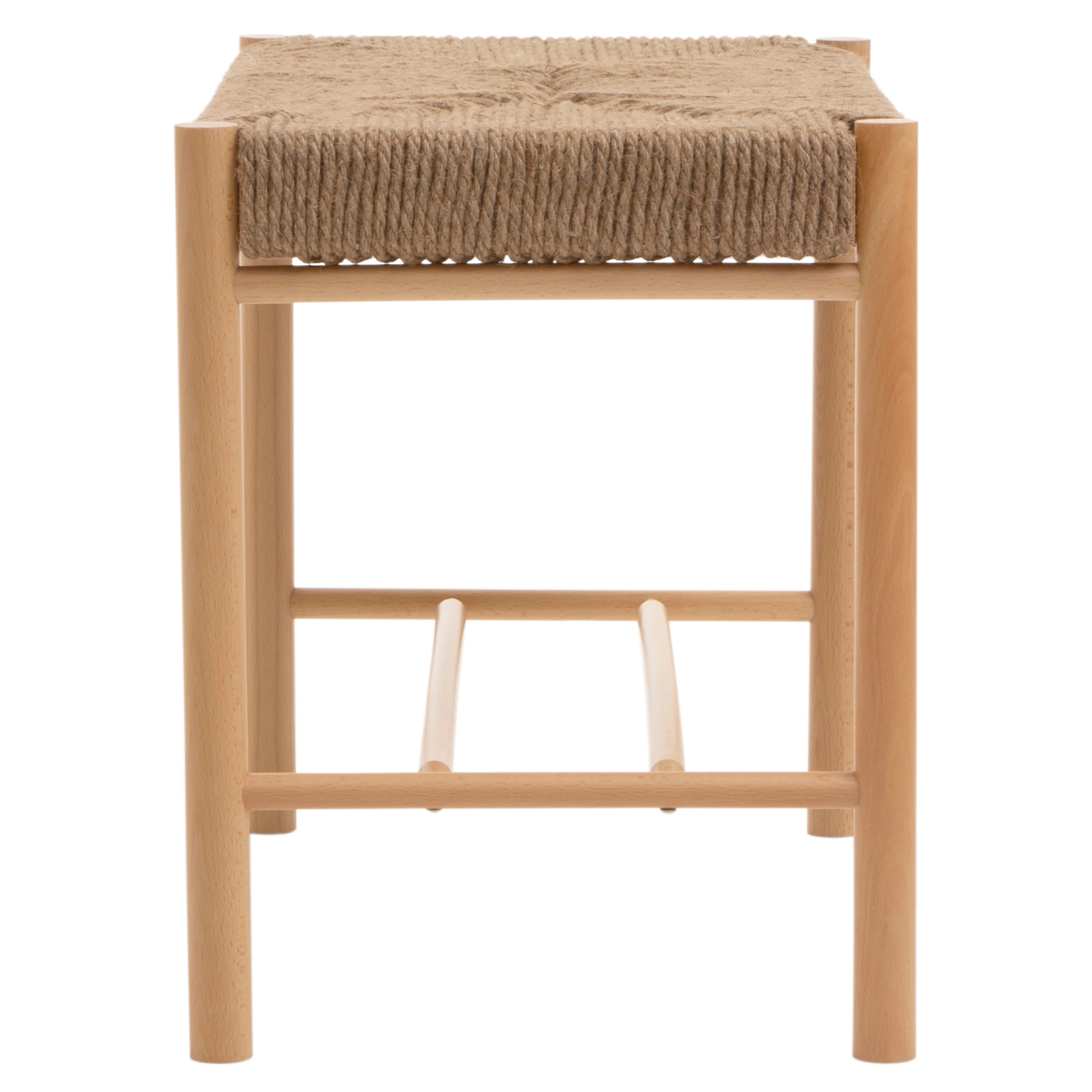 Cleets Natural Wood & Woven Rope Bench | Small